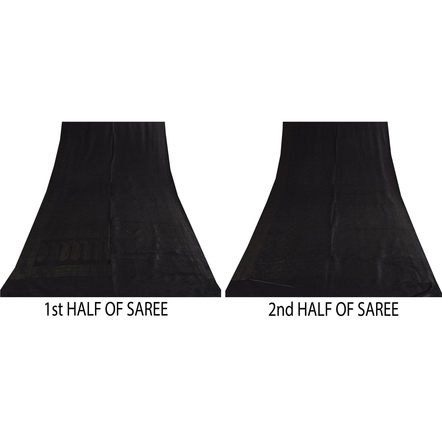 Sanskriti Vintage Indian Black Sarees Pure Silk Woven Premium Sari Craft Fabric