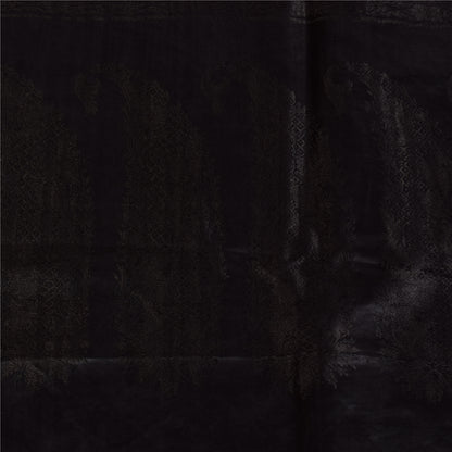 Sanskriti Vintage Indian Black Sarees Pure Silk Woven Premium Sari Craft Fabric