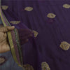 Sanskriti Vintage Purple Dupatta Long Stole Pure Chiffon Hand Beaded Ethnic Veil