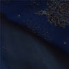 Sanskriti Vintage Blue Sarees Pure Georgette Hand Beaded Sari 6yd Craft Fabric