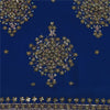 Sanskriti Vintage Blue Sarees Pure Georgette Hand Beaded Sari 6yd Craft Fabric