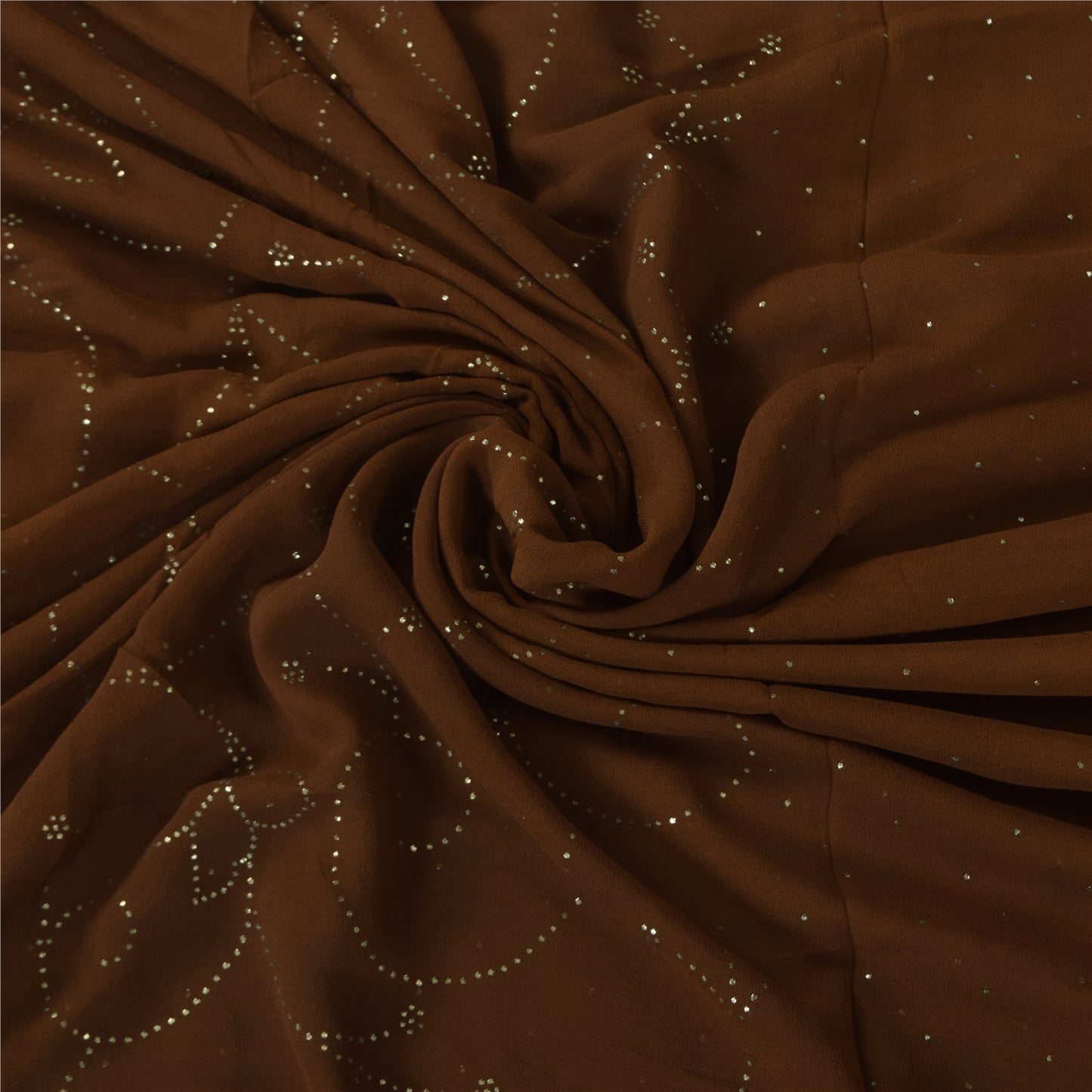 Sanskriti Vintage Sorte Sarier Ren Crepe Silke Perlebesat Premium Sari Håndværksstof