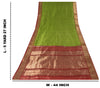 Sanskriti Vintage Green-Red Pure Silk Saree Brocade Zari Hand Woven Sari 5.5 YD
