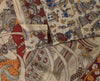 Sanskriti Vintage Cream-Red Pure Cotton Saree Hand Made Kalamkari Sari 6.5+YD