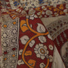 Sanskriti Vintage Cream-Red Pure Cotton Saree Hand Made Kalamkari Sari 6.5+YD