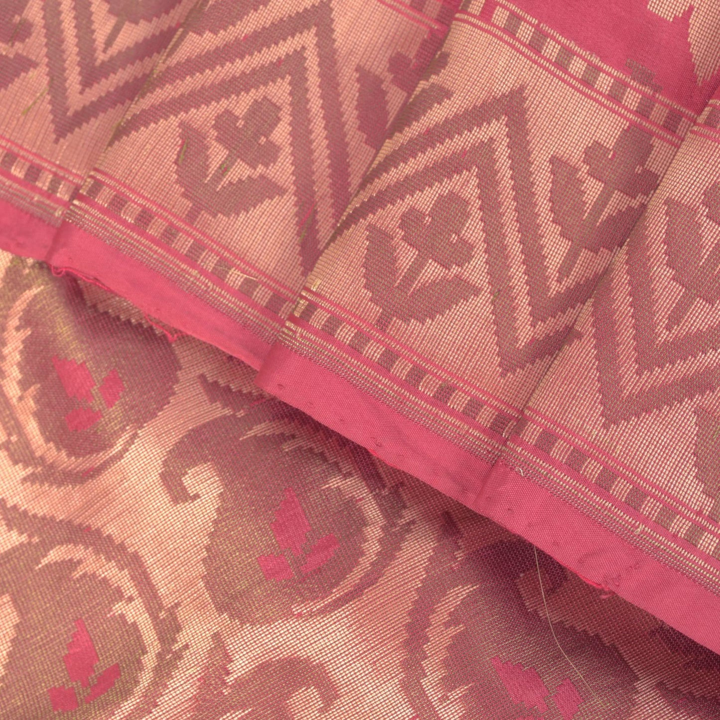 Sanskriti Vintage Soft Pink Pure Silk Saree Banarasi Brocade Floral Woven 5.5+YD
