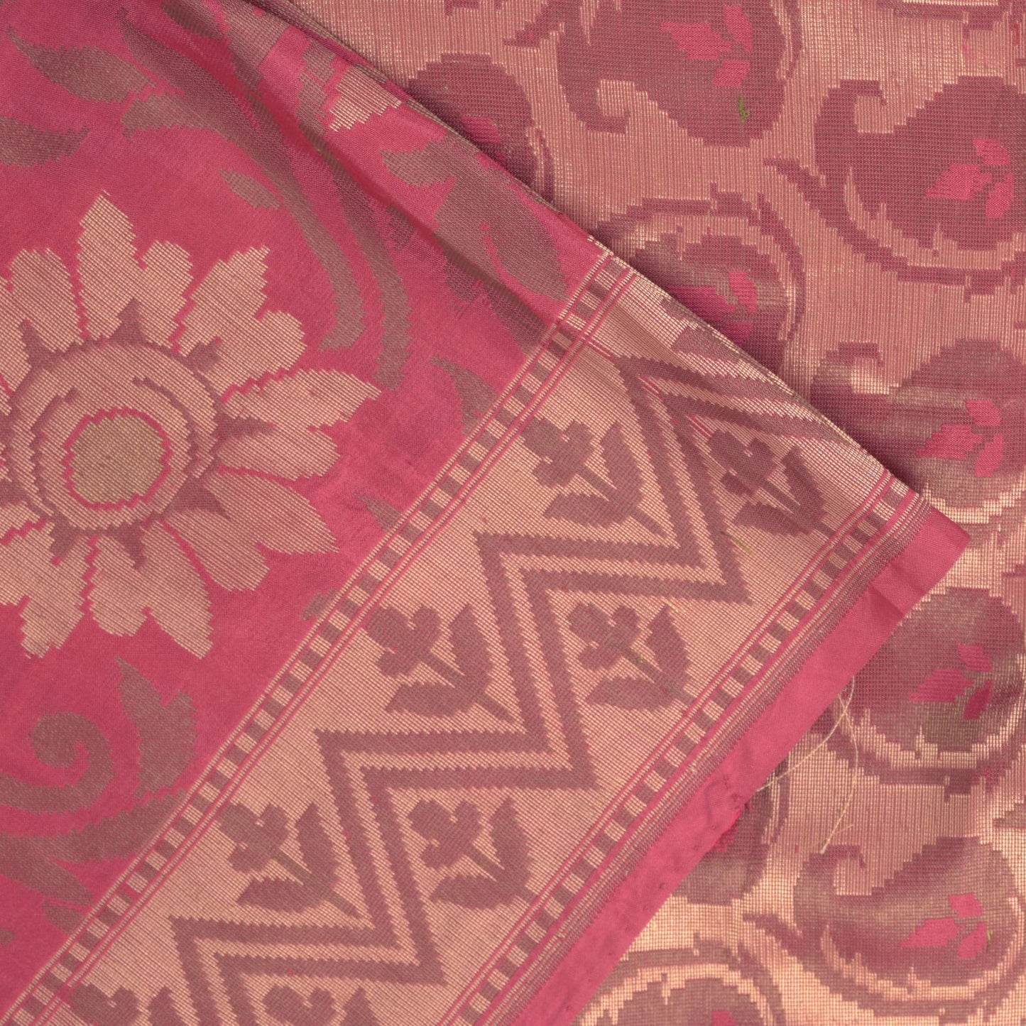 Sanskriti Vintage Soft Pink Pure Silk Saree Banarasi Brocade Floral Woven 5.5+YD