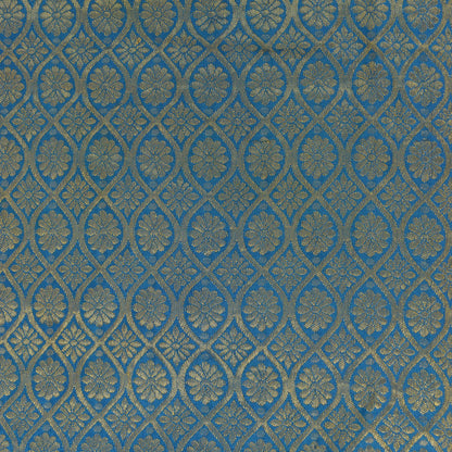 Sanskriti Vintage Soft Orange-Blue Art Silk Saree Kanchipuram Zari Handwoven 5.5
