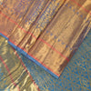 Sanskriti Vintage Soft Orange-Blue Art Silk Saree Kanchipuram Zari Handwoven 5.5
