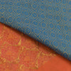 Sanskriti Vintage Soft Orange-Blue Art Silk Saree Kanchipuram Zari Handwoven 5.5
