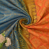 Sanskriti Vintage Soft Orange-Blue Art Silk Saree Kanchipuram Zari Handwoven 5.5