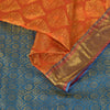 Sanskriti Vintage Soft Orange-Blue Art Silk Saree Kanchipuram Zari Handwoven 5.5