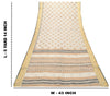 Sanskriti Vintage White Cotton Saree Foil Screen Print Zari Border Sari 5+YCraft