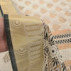 Sanskriti Vintage White Cotton Saree Foil Screen Print Zari Border Sari 5+YCraft