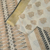 Sanskriti Vintage White Cotton Saree Foil Screen Print Zari Border Sari 5+YCraft
