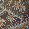 Sanskriti Vintage Soft Saree Green Pure Crepe Elephant Patola Print Sari 5.5Yd