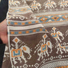 Sanskriti Vintage Soft Saree Green Pure Crepe Elephant Patola Print Sari 5.5Yd