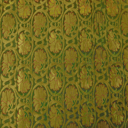 Sanskriti Vintage Red-Green Art Silk Saree Golden Woven Sari 5.5 Craft Fabric