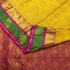 Sanskriti Vintage Yellow-Pink Art Silk Saree Brocade Zari Woven Sari 6YD Craft