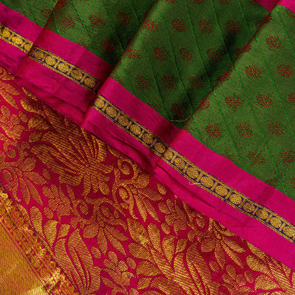 Sanskriti Vintage Yellow-Pink Art Silk Saree Brocade Zari Woven Sari 6YD Craft