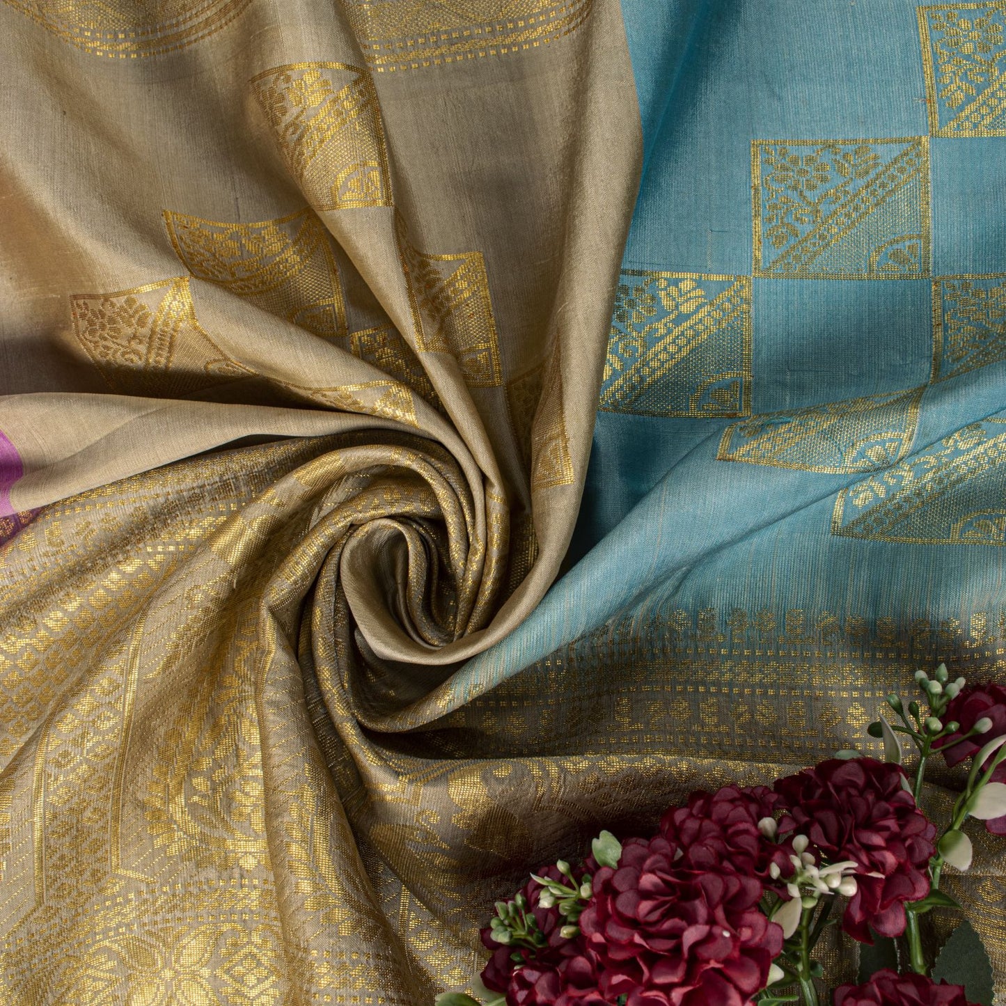 Sanskriti Vintage Saree Silver-Green Pure Silk Zari Hand Woven Sari 6YD Fabric