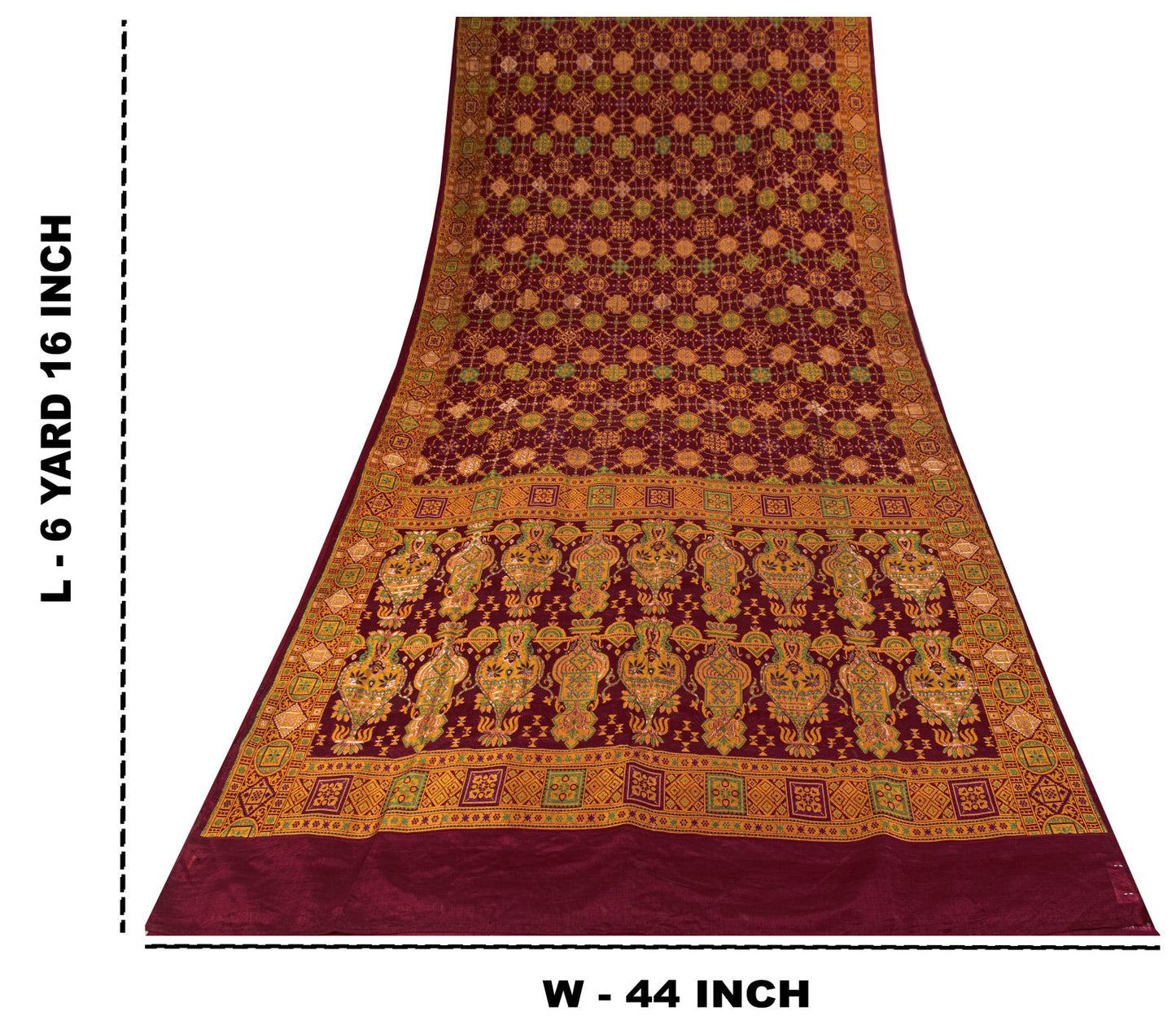 Sanskriti Vintage Saree Red Pure Silk Jamdani Hand Woven Zari Sari 6+YD Fabric