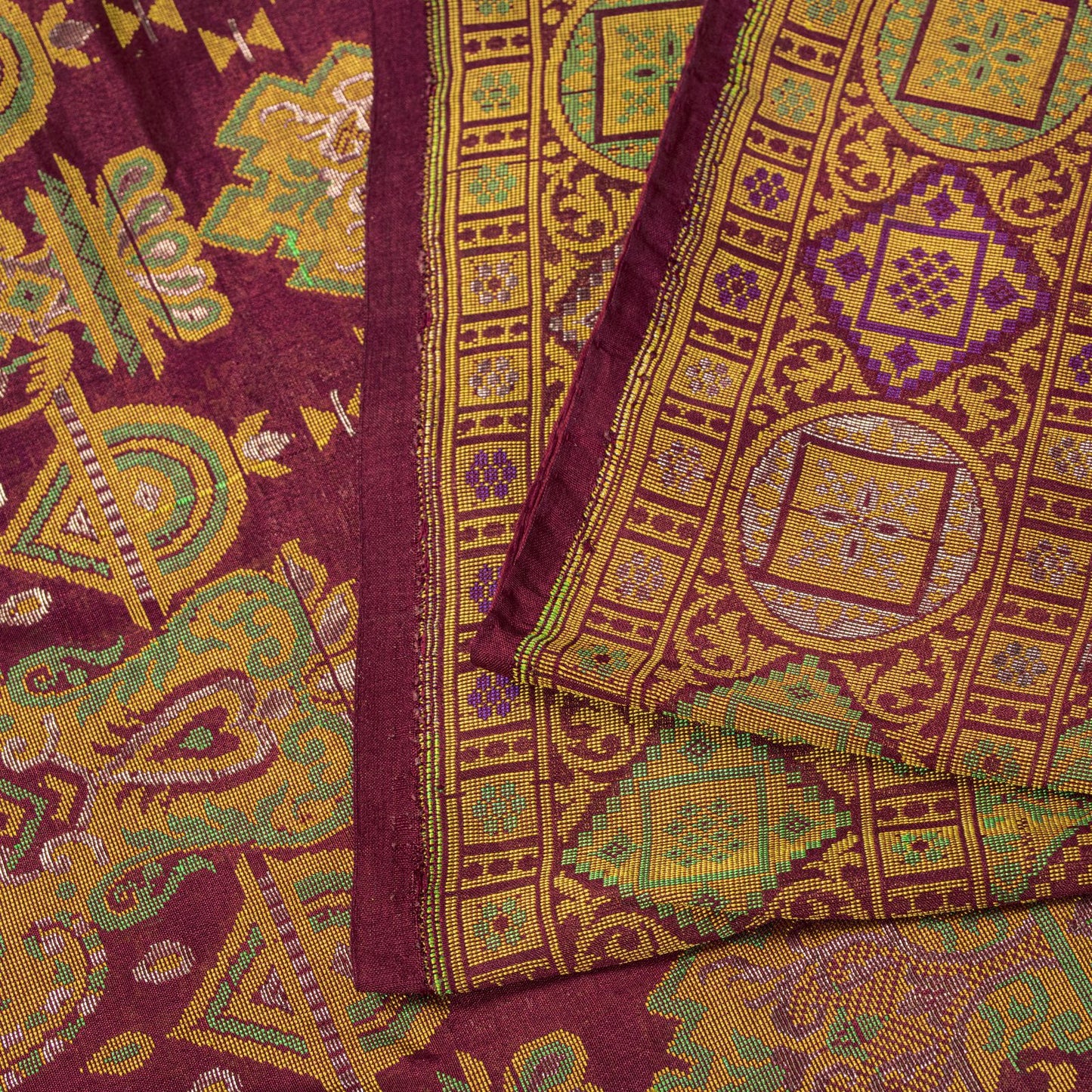 Sanskriti Vintage Saree Red Pure Silk Jamdani Hand Woven Zari Sari 6+YD Fabric