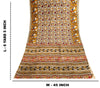 Sanskriti Vintage Saree White Cotton Silk Handmade Kalamkari Sari 6 Blouse PC