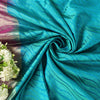 Sanskriti Vintage Saree Blue Pure Silk Brocade Zari Hand Woven Sari 5.5 Yd Craft