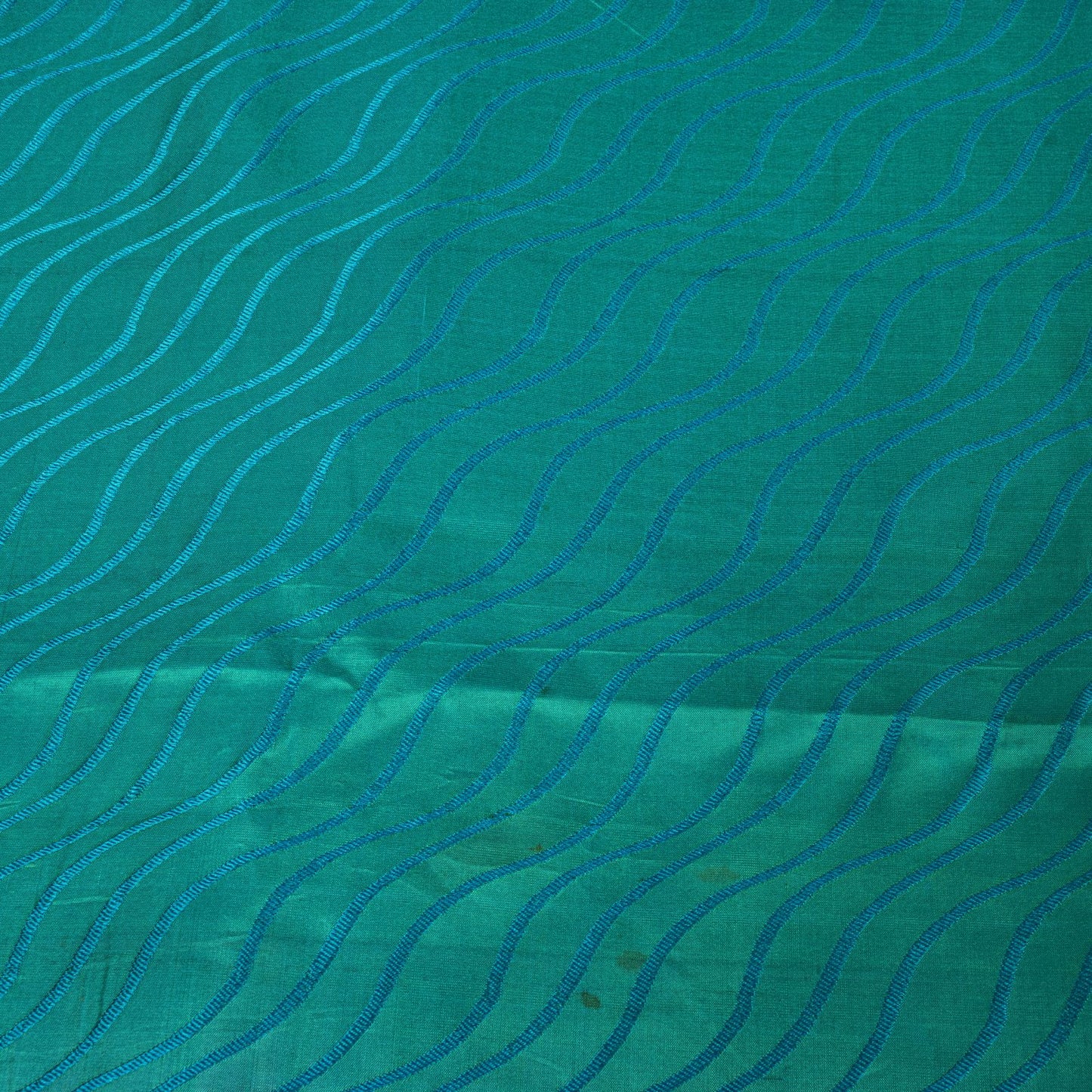 Sanskriti Vintage Saree Blue Pure Silk Brocade Zari Hand Woven Sari 5.5 Yd Craft