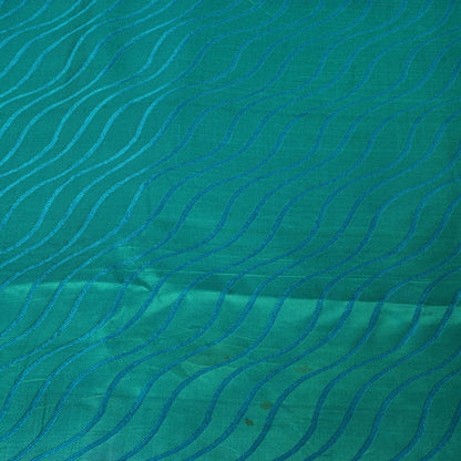 Sanskriti Vintage Saree Blue Pure Silk Brocade Zari Hand Woven Sari 5.5 Yd Craft