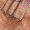 Sanskriti Vintage Saree Pink Soft Pure Silk Brocade Zari Hand Woven Sari 5.5 YD