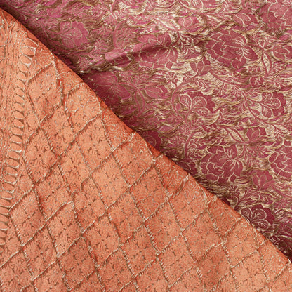 Sanskriti Vintage Saree Pink Soft Pure Silk Brocade Zari Hand Woven Sari 5.5 YD