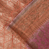 Sanskriti Vintage Saree Pink Soft Pure Silk Brocade Zari Hand Woven Sari 5.5 YD