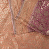 Sanskriti Vintage Saree Pink Soft Pure Silk Brocade Zari Hand Woven Sari 5.5 YD