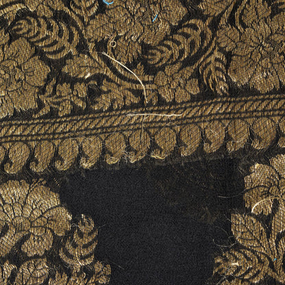 Sanskriti Vintage Saree Black Khaddi Pure Georgette Banarasi Brocade Sari 5+YD