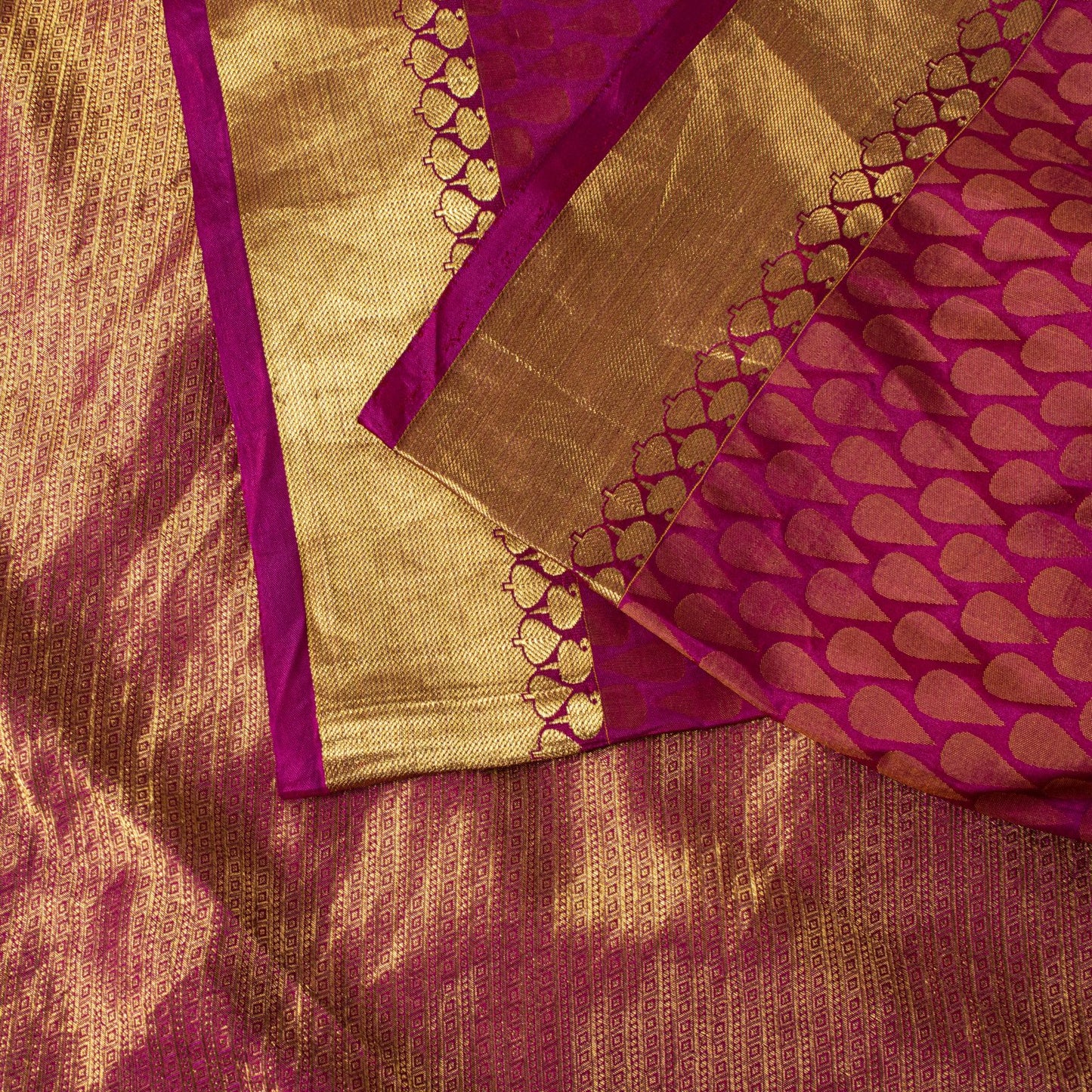 Sanskriti Vintage Pink Pure Silk Saree Woven Work 5+Yards Sari