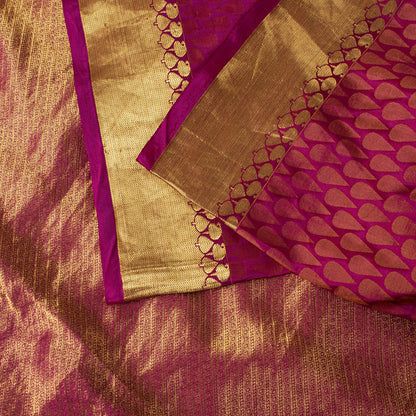 Sanskriti Vintage Pink Pure Silk Saree Woven Work 5+Yards Sari