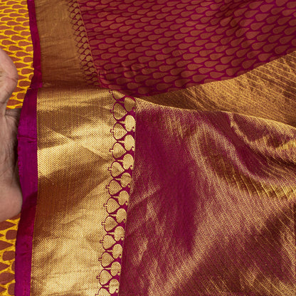 Sanskriti Vintage Pink Pure Silk Saree Woven Work 5+Yards Sari