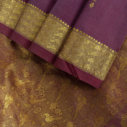 Sanskriti Vintage Saree Wine 100% Pure Silk Peacock Brocade Handwoven Sari 5.5YD