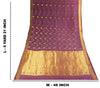 Sanskriti Vintage Saree Wine 100% Pure Silk Peacock Brocade Handwoven Sari 5.5YD