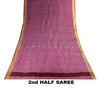 Sanskriti Vintage Saree Wine 100% Pure Silk Peacock Brocade Handwoven Sari 5.5YD
