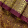 Sanskriti Vintage Saree Wine 100% Pure Silk Peacock Brocade Handwoven Sari 5.5YD
