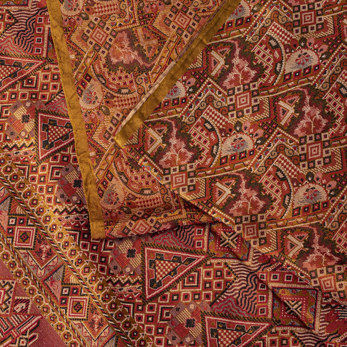 Sanskriti Vintage Brown Pure Silk Saree Hand Woven Banaasi Jamawar Tanchoi Sari