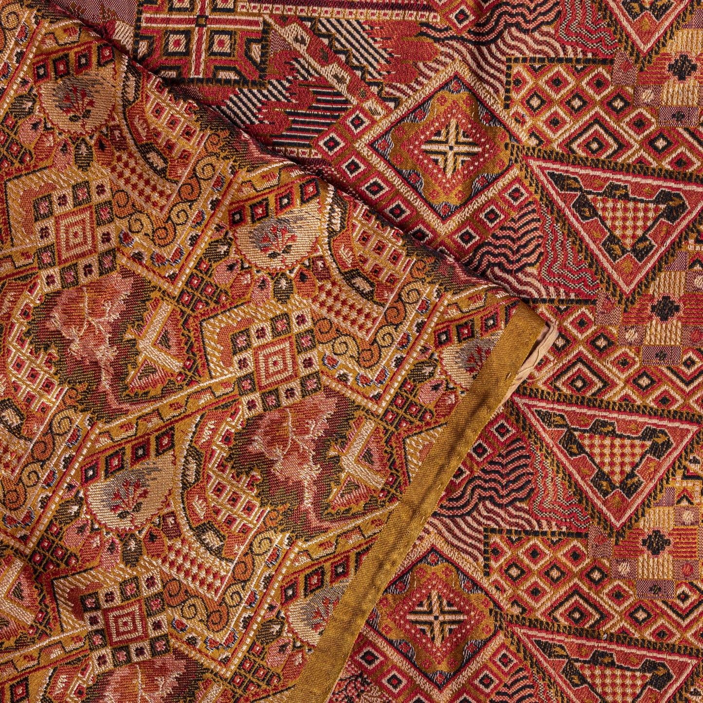 Sanskriti Vintage Brown Pure Silk Saree Hand Woven Banaasi Jamawar Tanchoi Sari