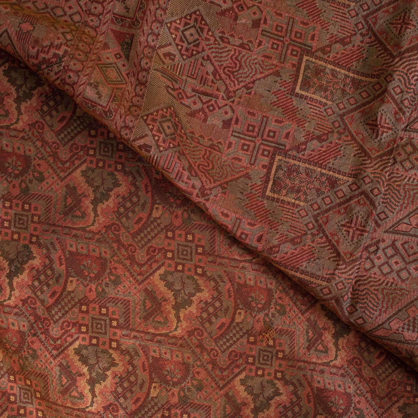 Sanskriti Vintage Brown Pure Silk Saree Hand Woven Banaasi Jamawar Tanchoi Sari
