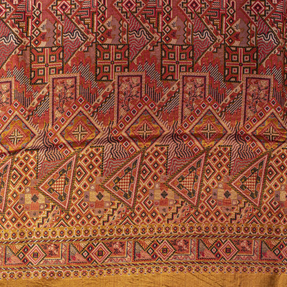 Sanskriti Vintage Brown Pure Silk Saree Hand Woven Banaasi Jamawar Tanchoi Sari