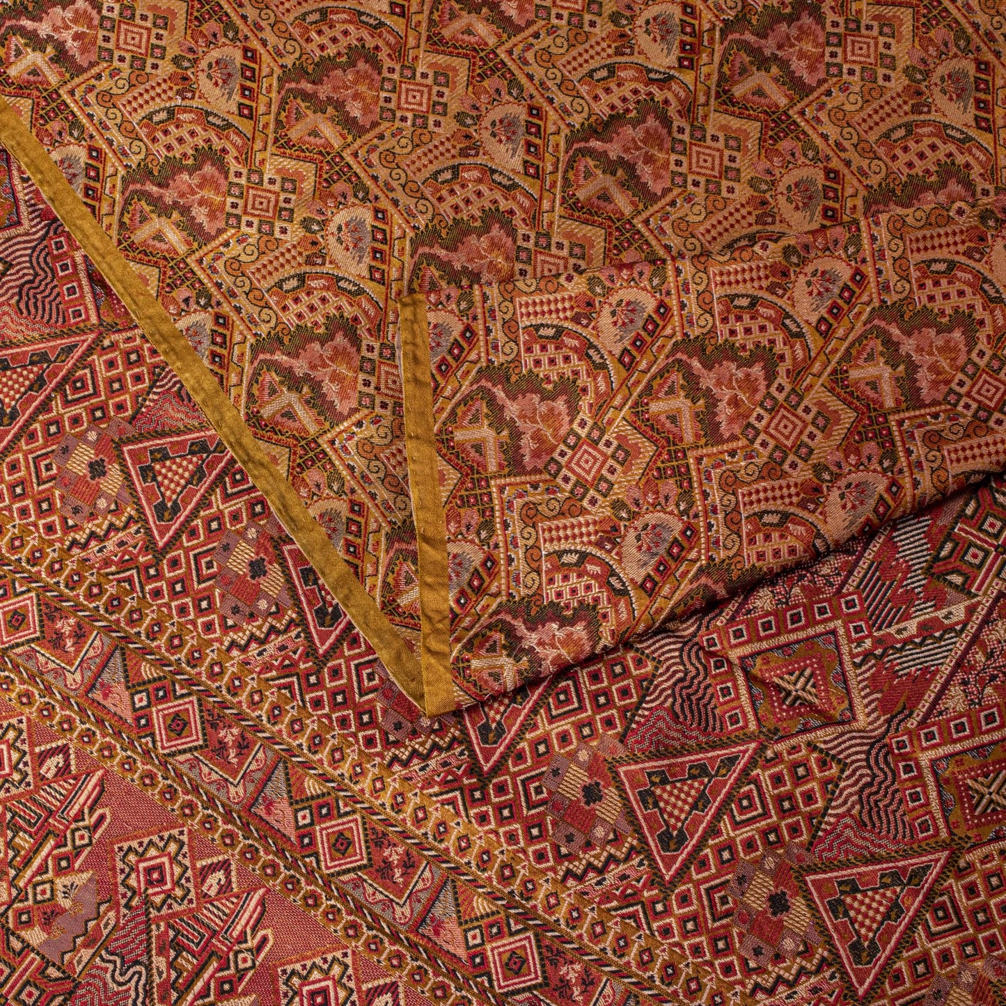 Sanskriti Vintage Brown Pure Silk Saree Hand Woven Banaasi Jamawar Tanchoi Sari