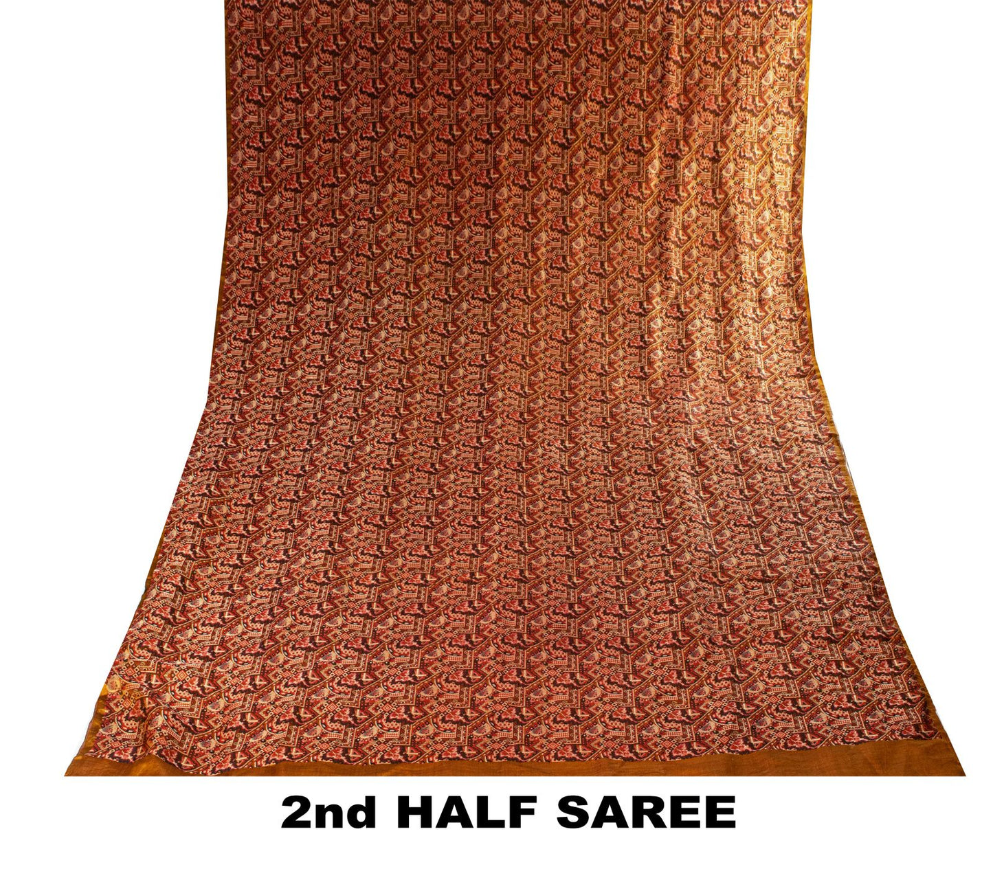 Sanskriti Vintage Brown Pure Silk Saree Hand Woven Banaasi Jamawar Tanchoi Sari