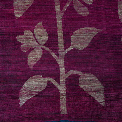 Sanskriti Vintage Saree Blue Cotton Silk Tant Hand Woven Bengali Sari 5.5 Fabric